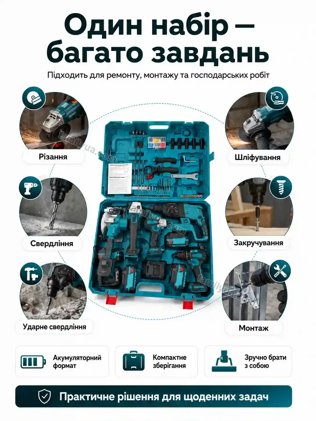 🔧 Набір акумуляторних інструментів Laska Lite Calm - використання