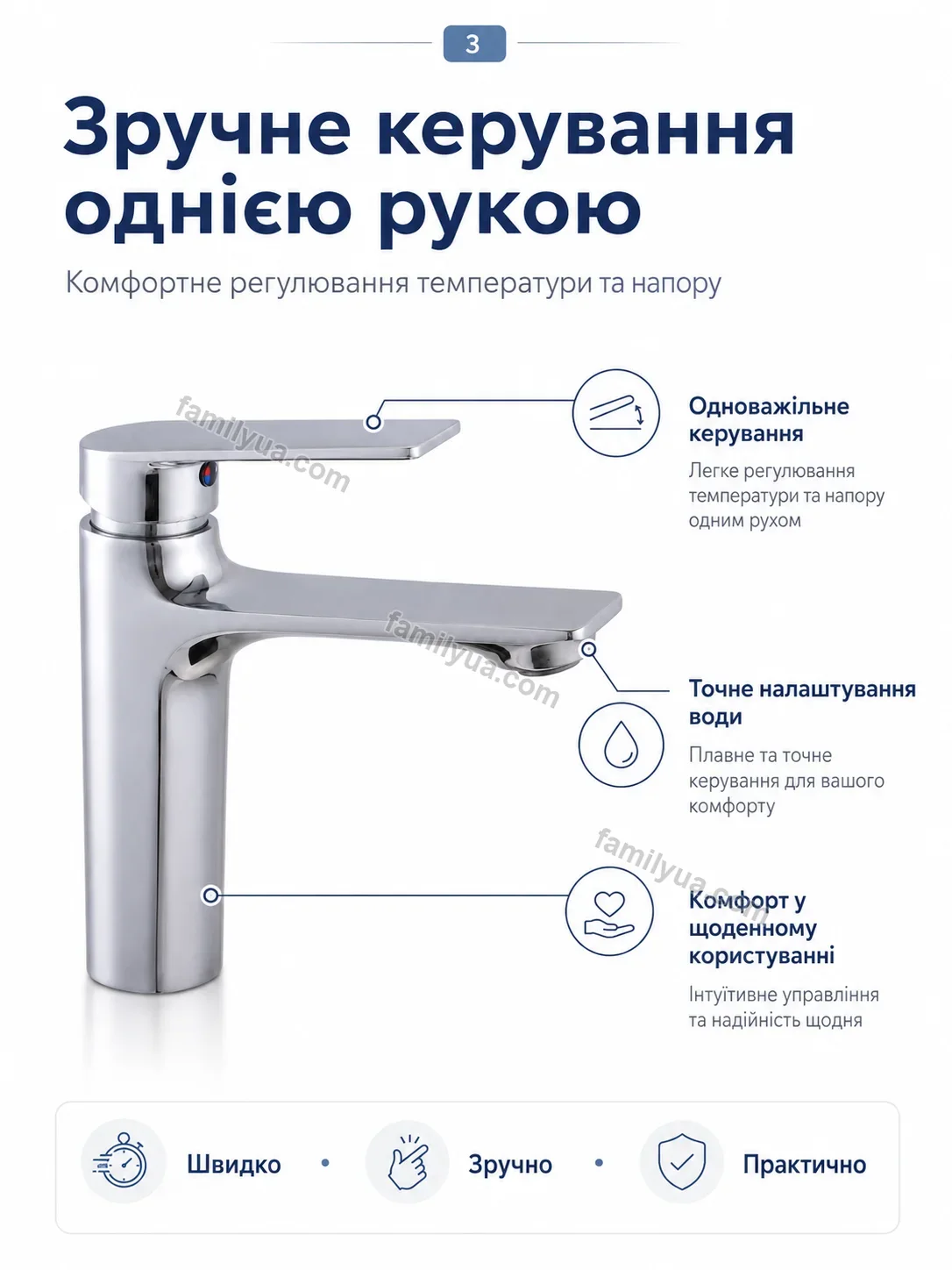 ✨ Смеситель для раковины однорычажный Sonia Home Soft - деталі
