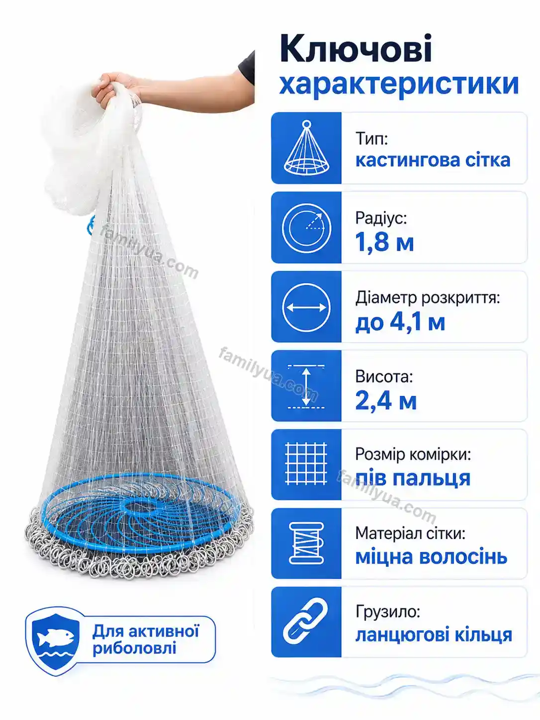 ✨ Рыболовная сеть кастинговая сеть Lagom Lite Urban