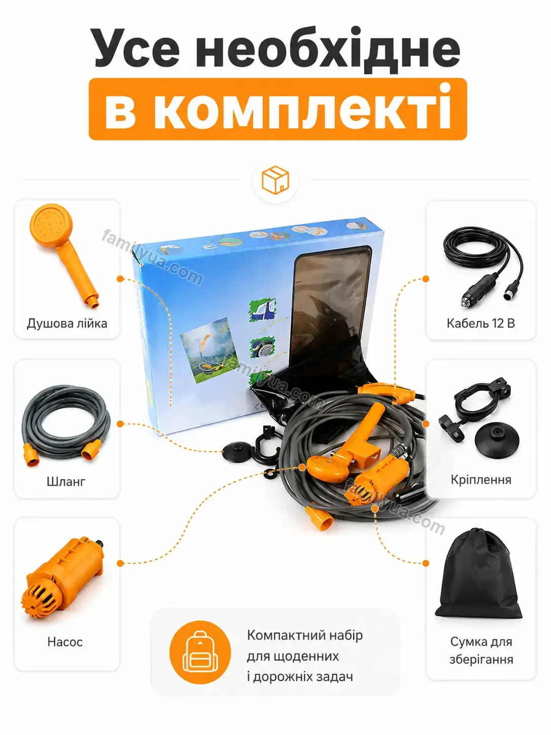 ✨ Походный душ мойка автомобиля Dobra Go Urban - використання