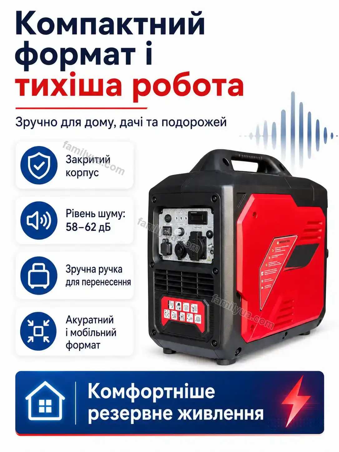 ✨ ⚡ інверторний генератор 2000 вт Sonia Lite Calm - деталі