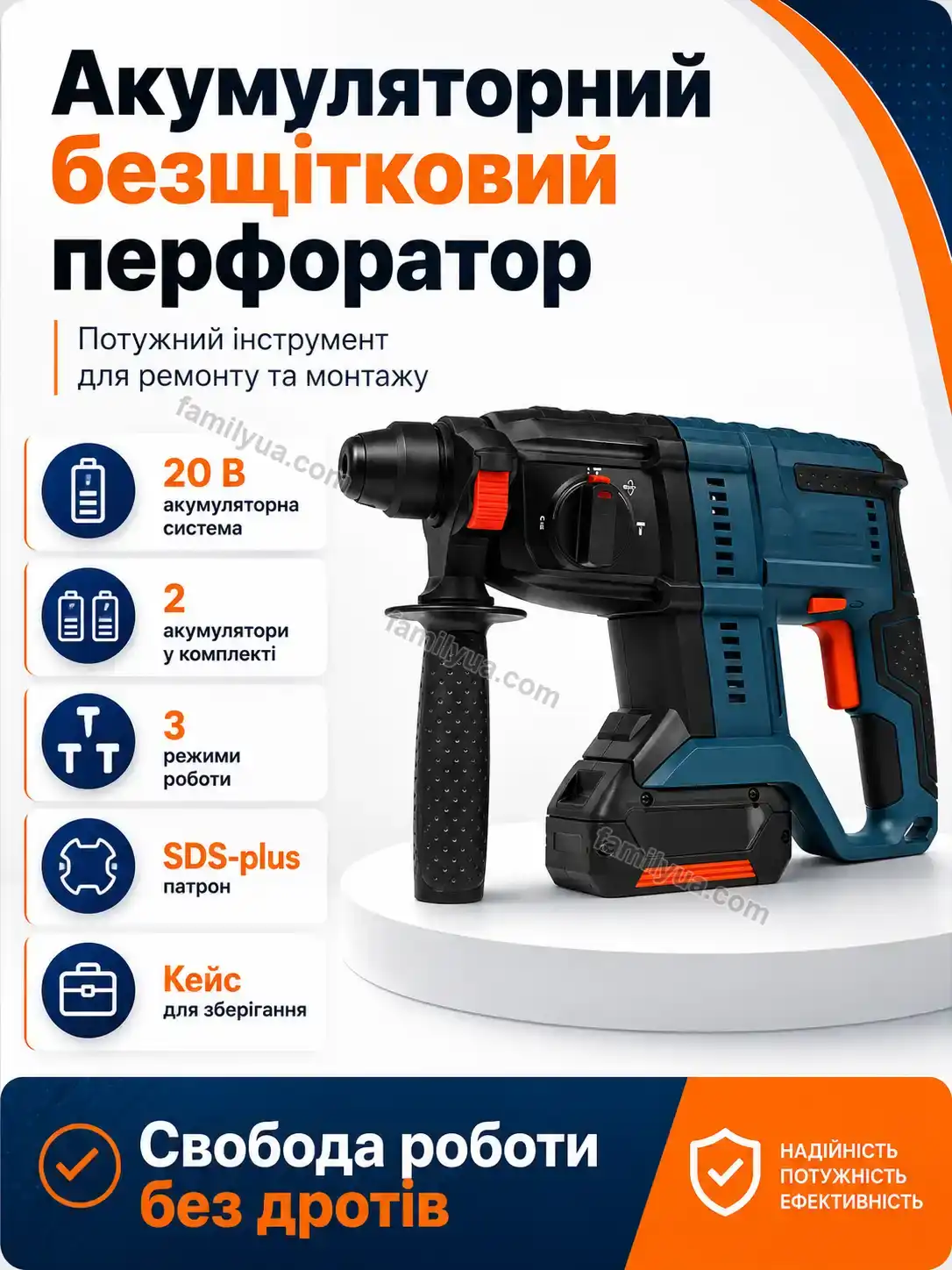 Акумуляторний перфоратор у кейсі DrillCore Ruta Lite Calm