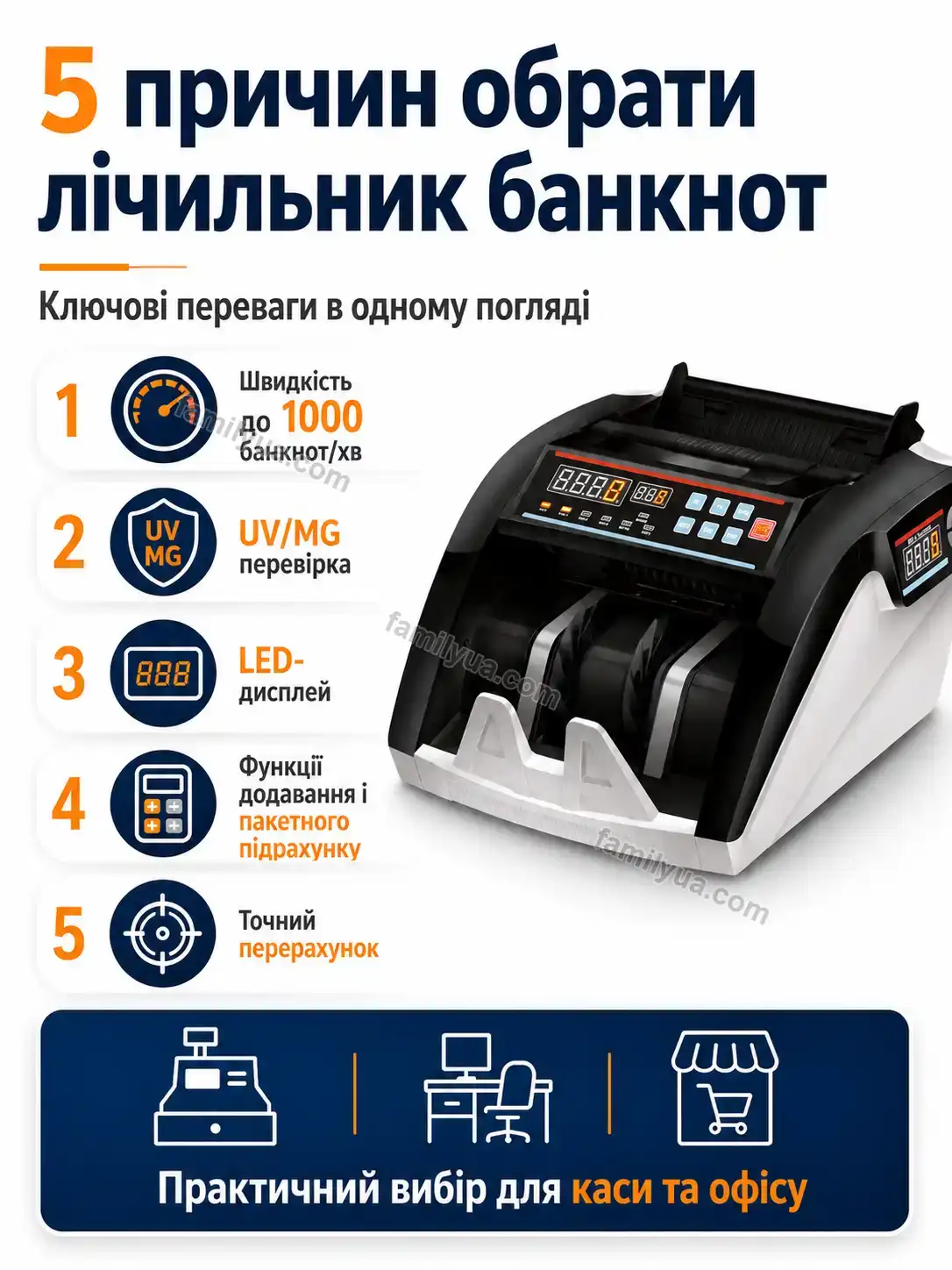 💵 Лічильна машинка для грошей 5800 Dobra Fresh Calm - фото