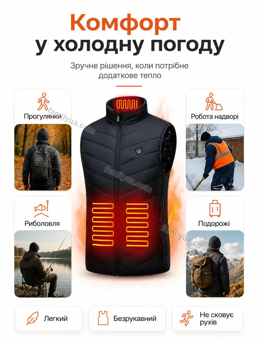 ✨ Жилет з підігрівом , розмір Svitlo Plus Bright - деталі