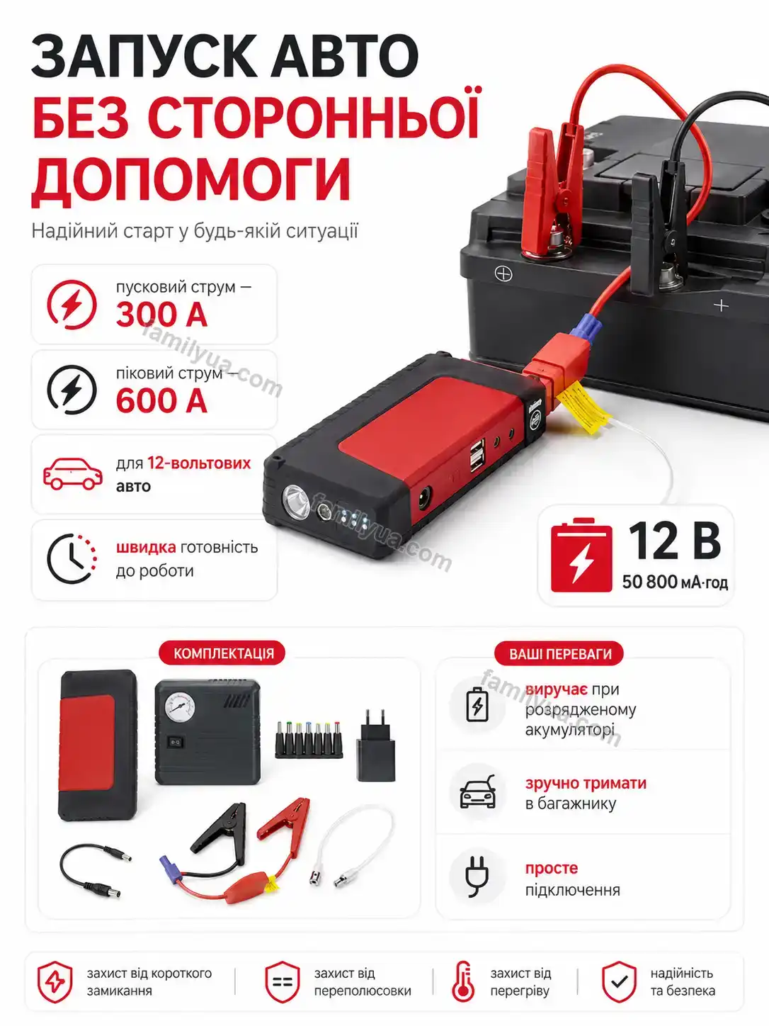 ✨ Портативний стартер , пусковий пристрій 50800 Dobra Easy Calm