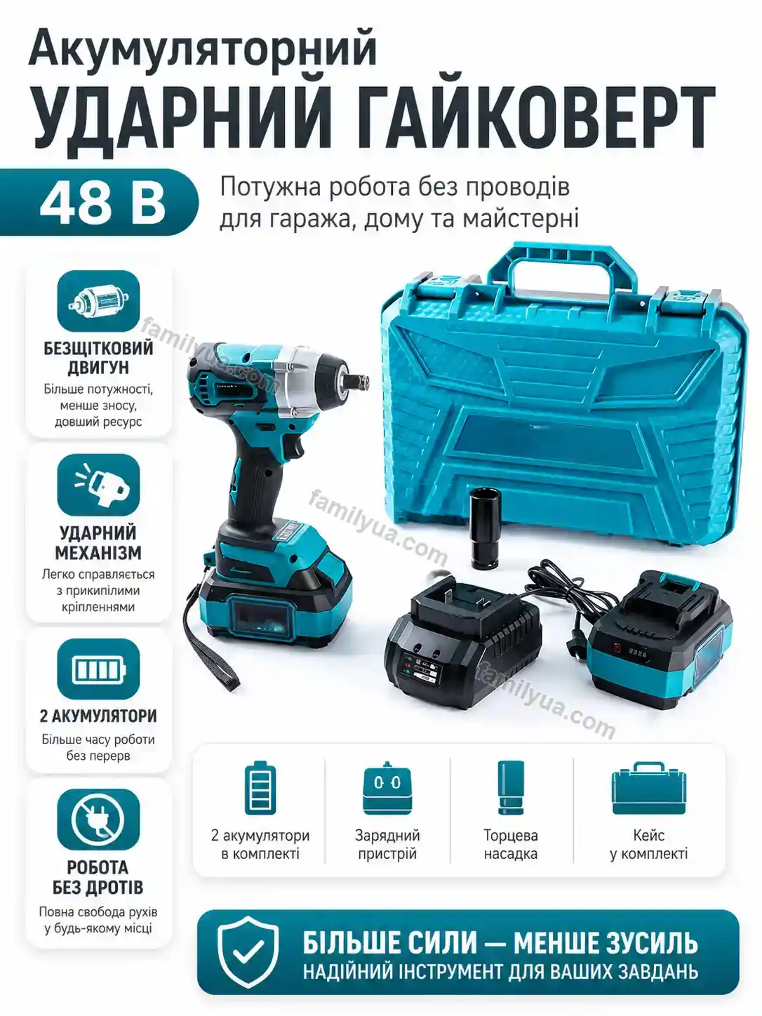 Акумуляторний ударний гайковерт IronTwist Lagom Care Calm