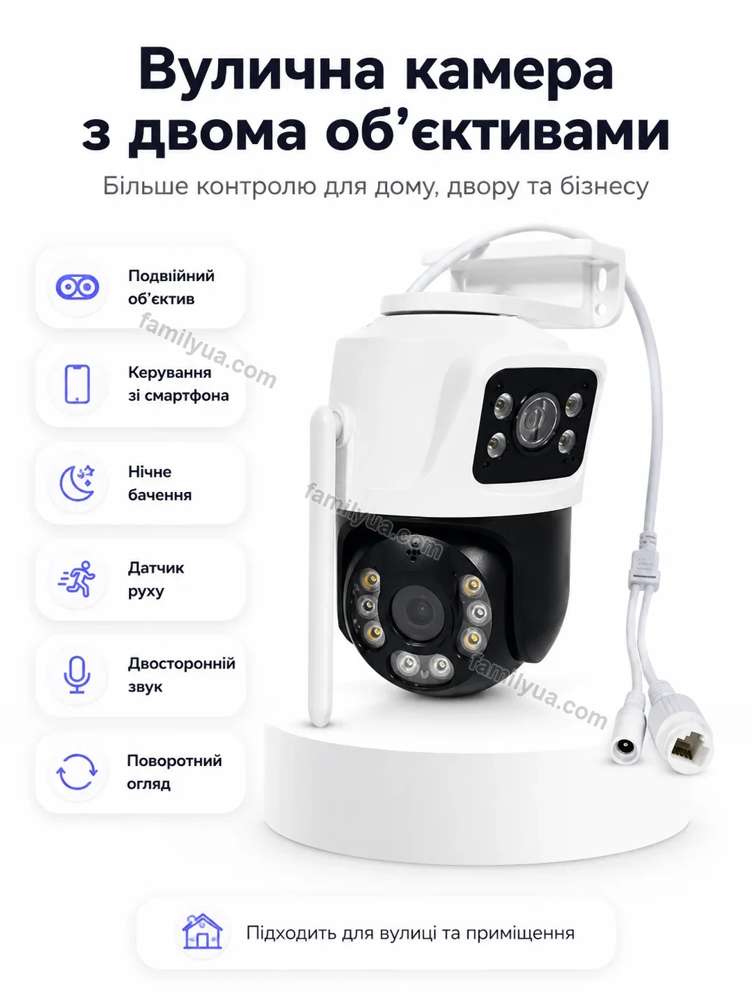 Камера спостереження з двома об'єктивами DualGuard Mriya Go Bright