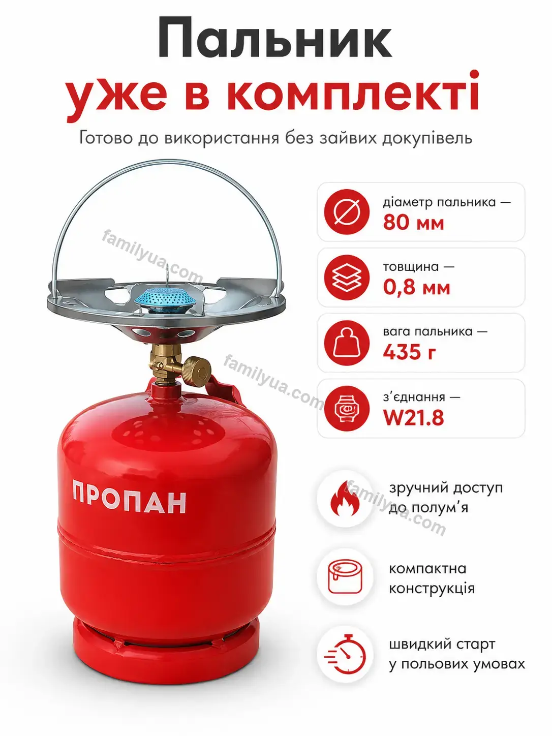 ✨ Балон пропан 12 л / 5 кг з горілкою Sonia Home Calm - використання