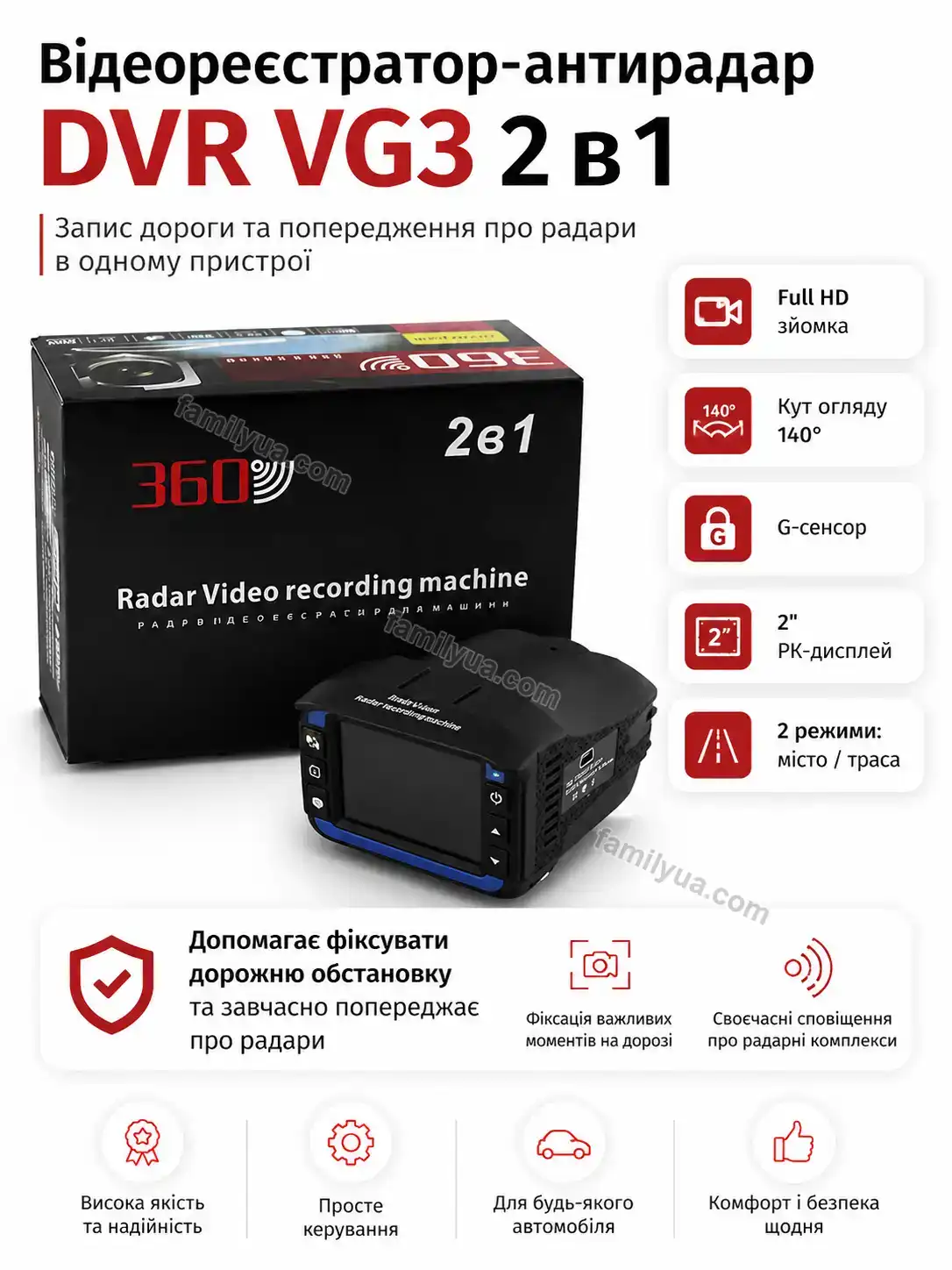 Реєстратор відеоспостереження CamGuard Storm Svitlo Care Bright