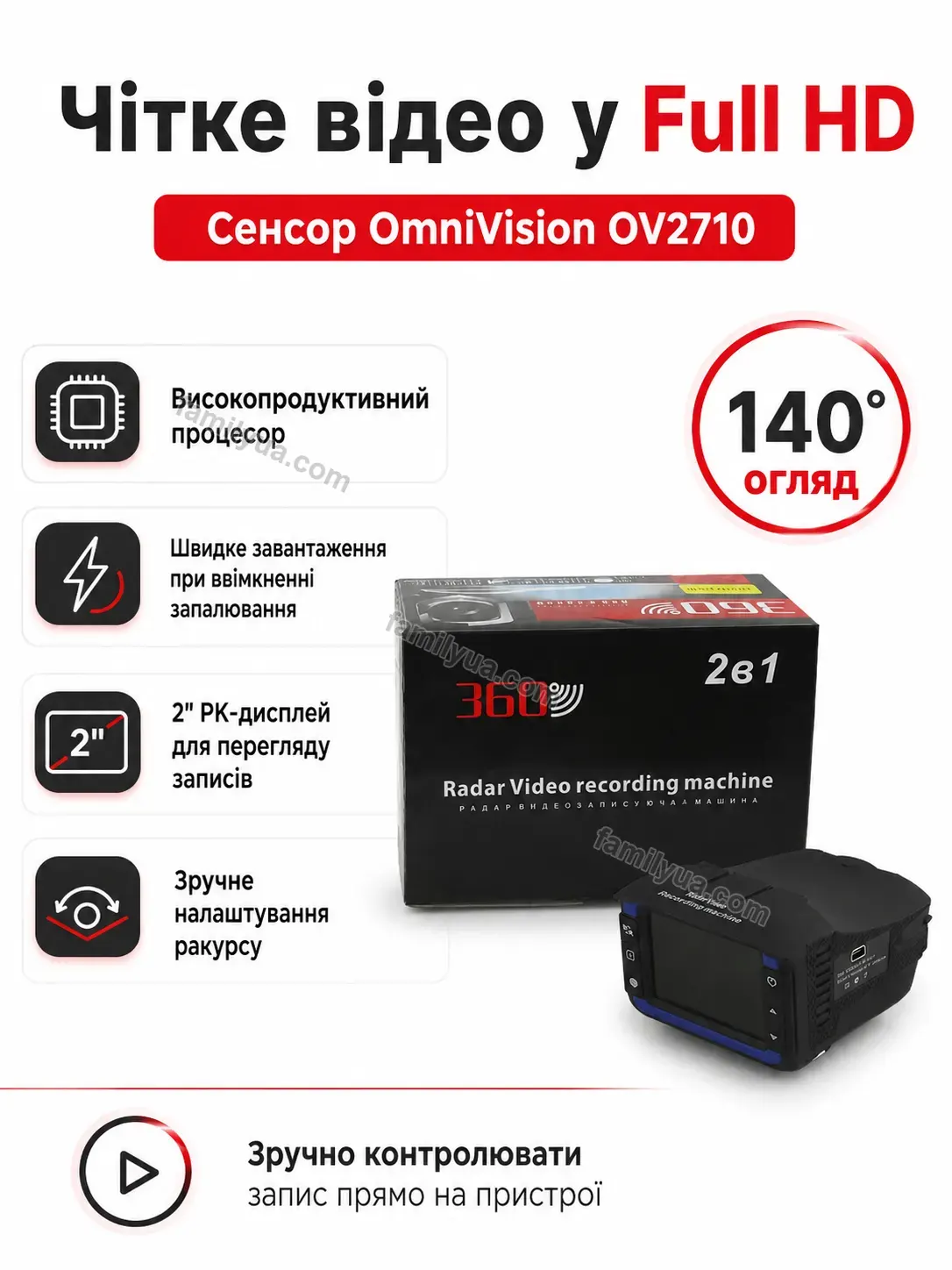 🚗 Реєстратор відеоспостереження Svitlo Care Bright - деталі