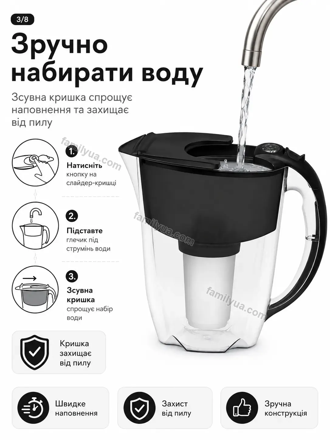 ✨ Глек аквафор престиж Tysa Go Kind - деталі