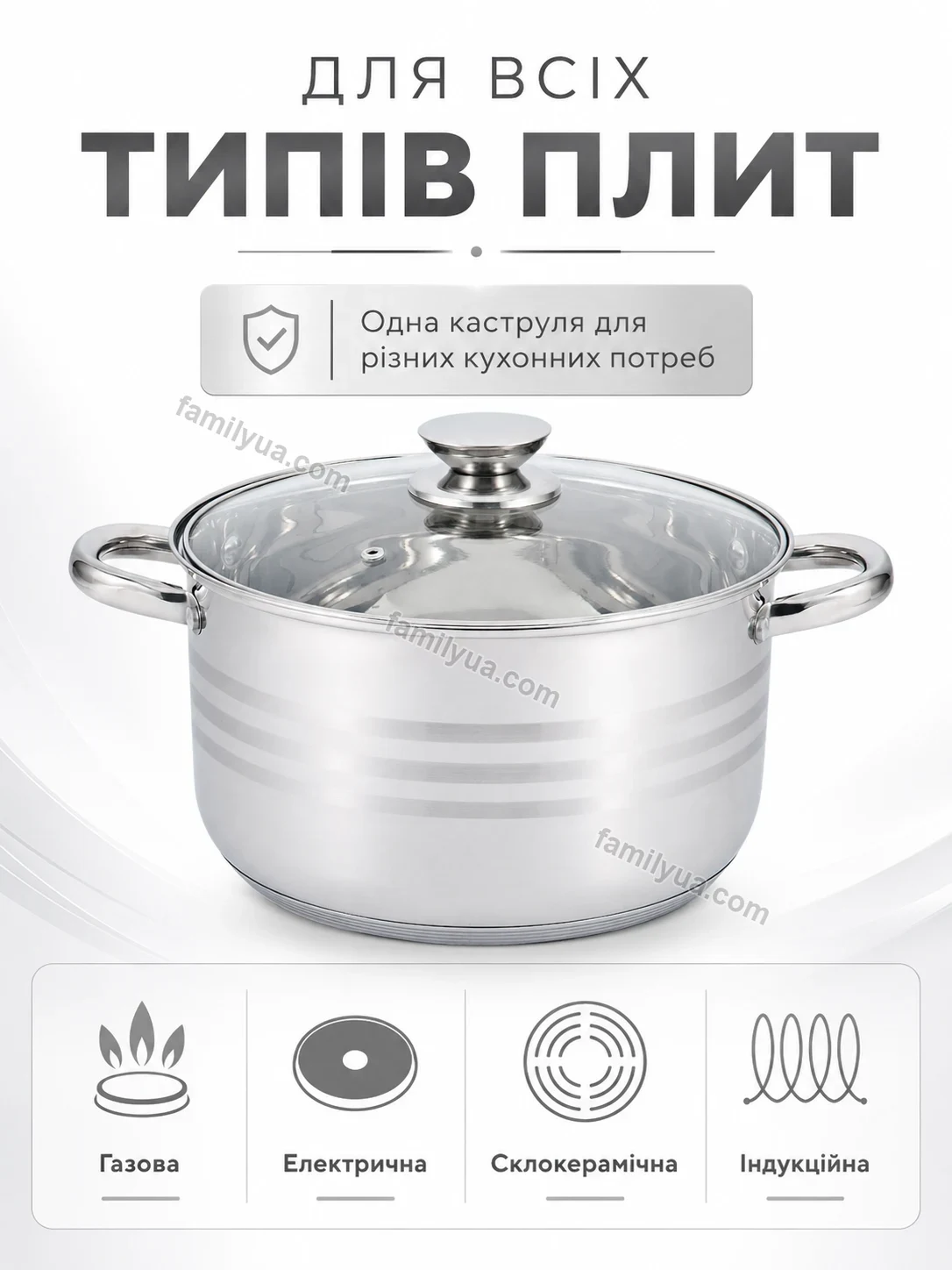🍲 Каструля нержавіюча сталь кришкою Dobra Care Kind - використання