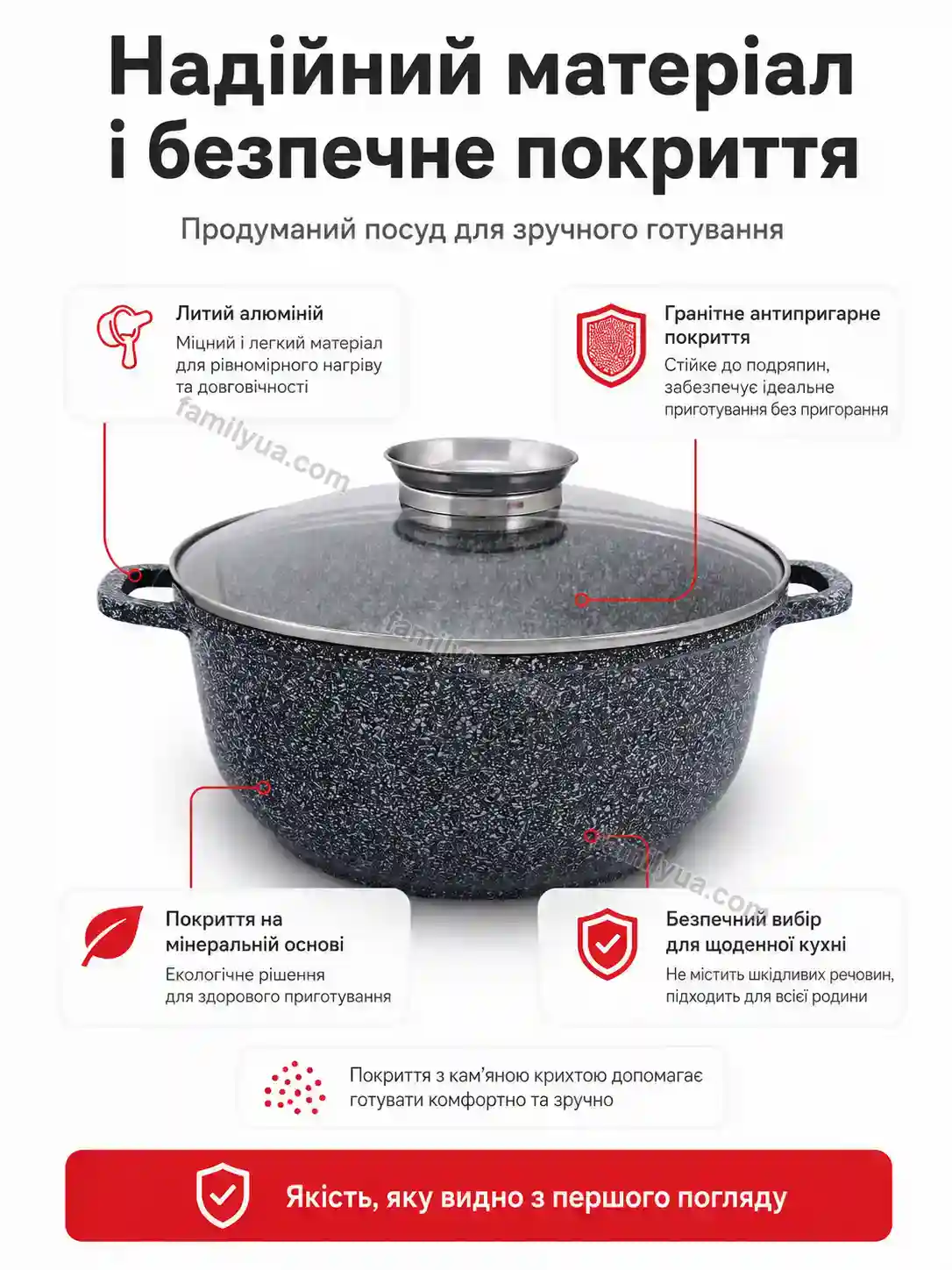 ✨ Котел круглий гранітний Laska Easy Soft - деталі