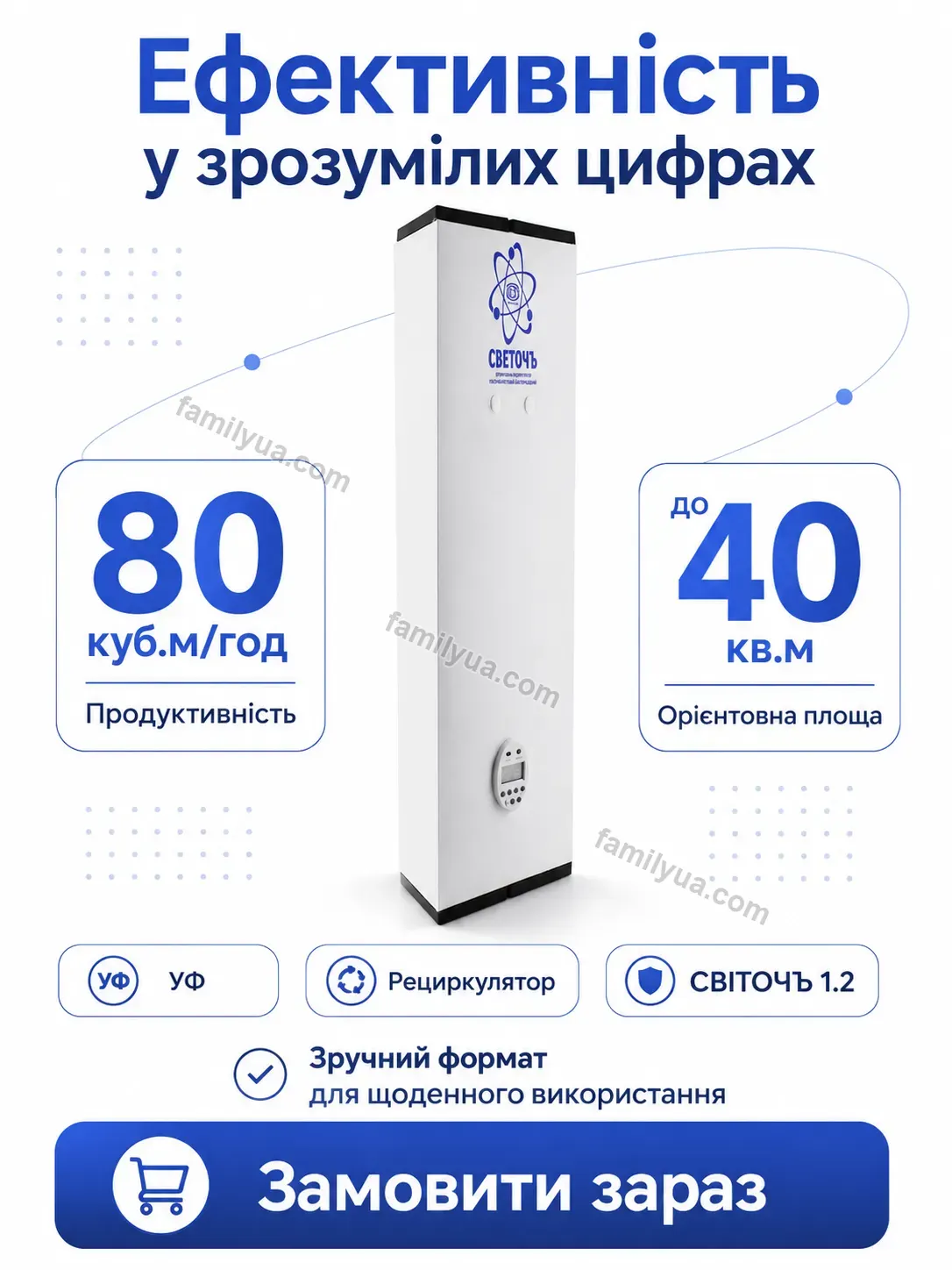 🌬️ Опромінювач рециркулятор бактерицидний уф Sonia Lite Calm - деталі