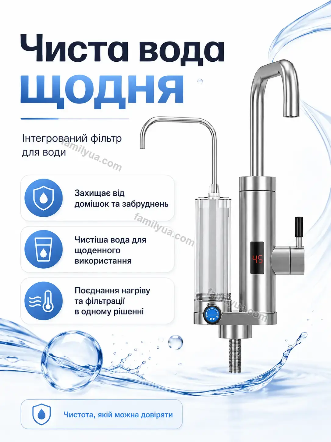 ✨ Водонагрівач із фільтром для Laska Easy Bright - деталі