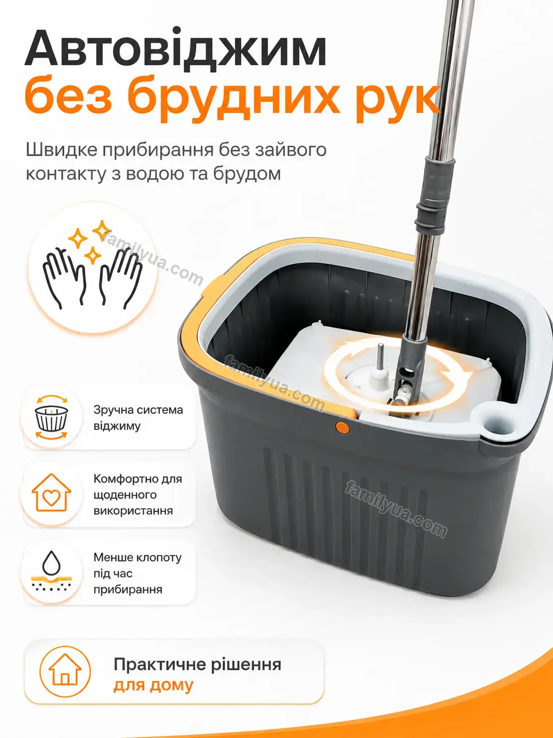 ✨ Швабра квадратна та відро Sonia Glow Kind