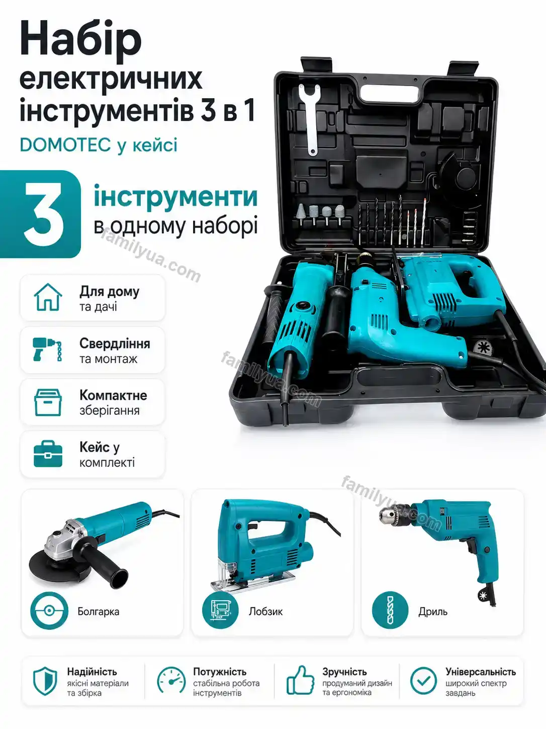 Набір електричних інструментів кейсі Laska Mini Bright