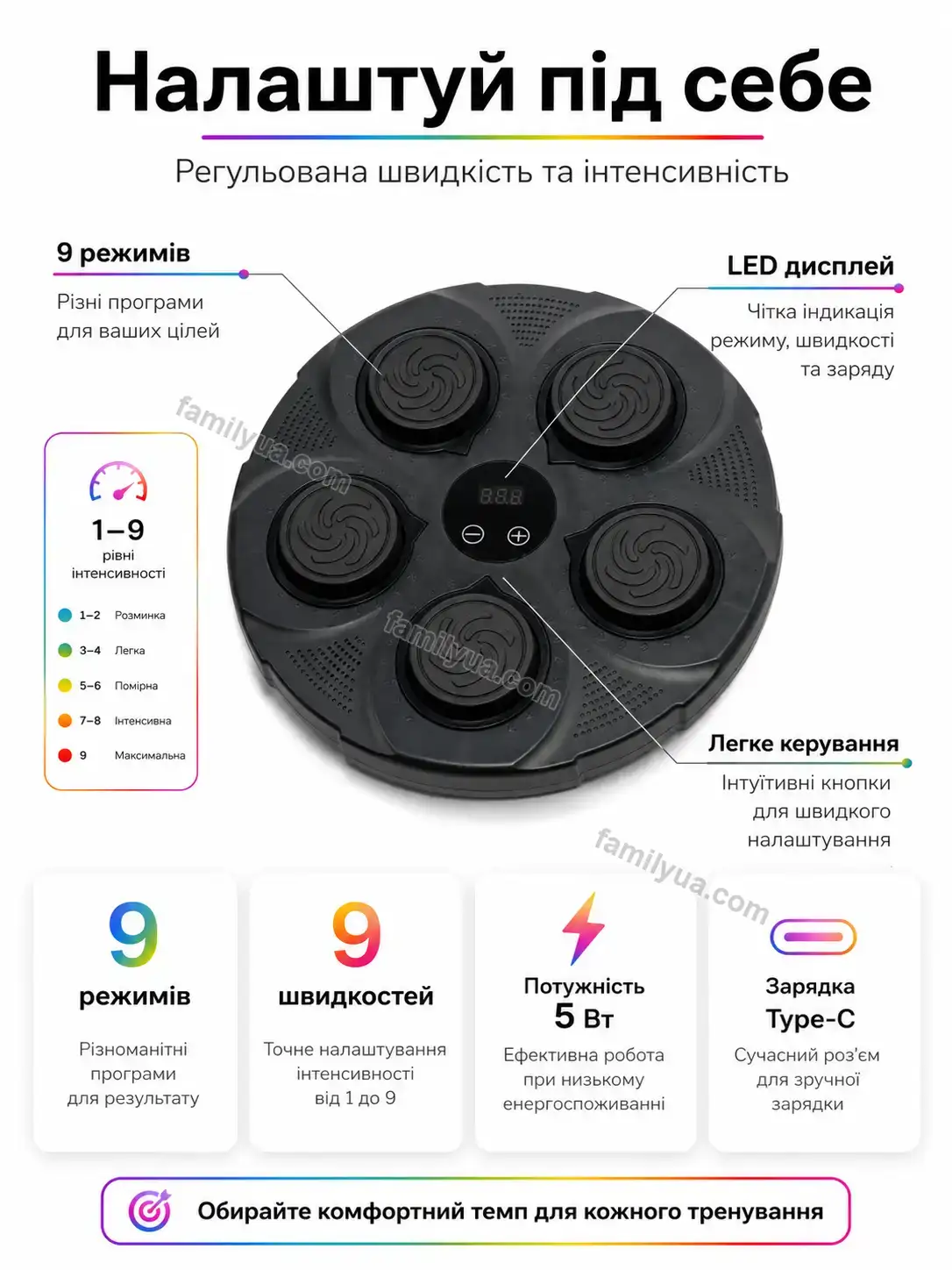 ✨ Музичний боксерський тренажер Svitlo Mini Urban - деталі