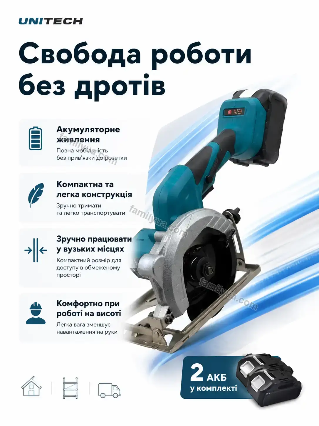 Акумуляторна циркулярна пилка PowerCell Clean Lagom Care Calm