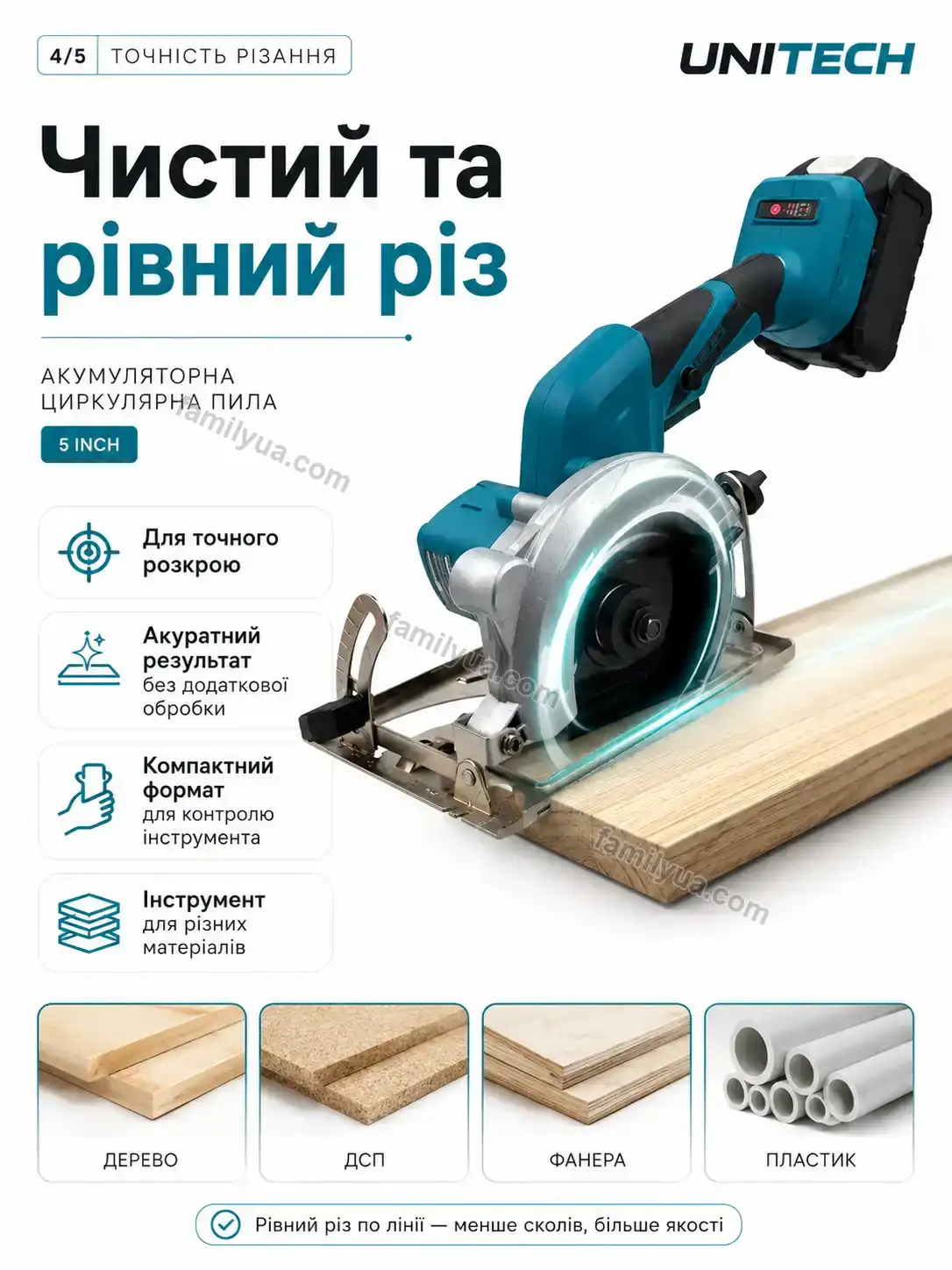 🔋 Акумуляторна циркулярна пилка Lagom Care Calm - деталі