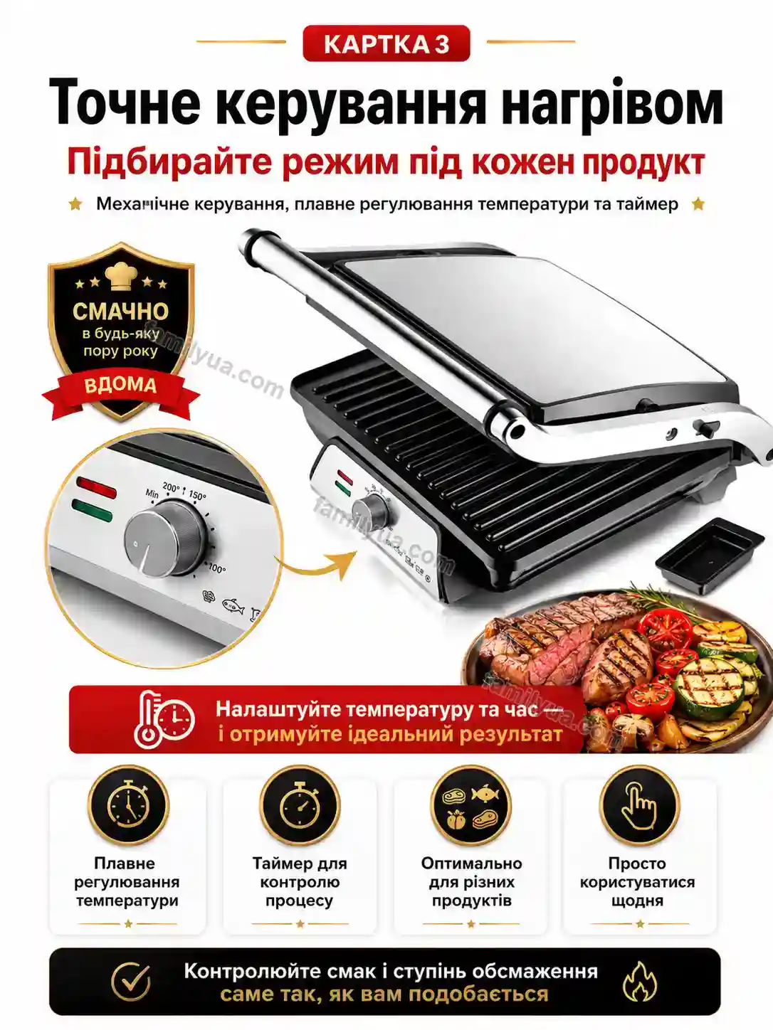 ✨ Гриль контактний Zorya Home Bright - деталі