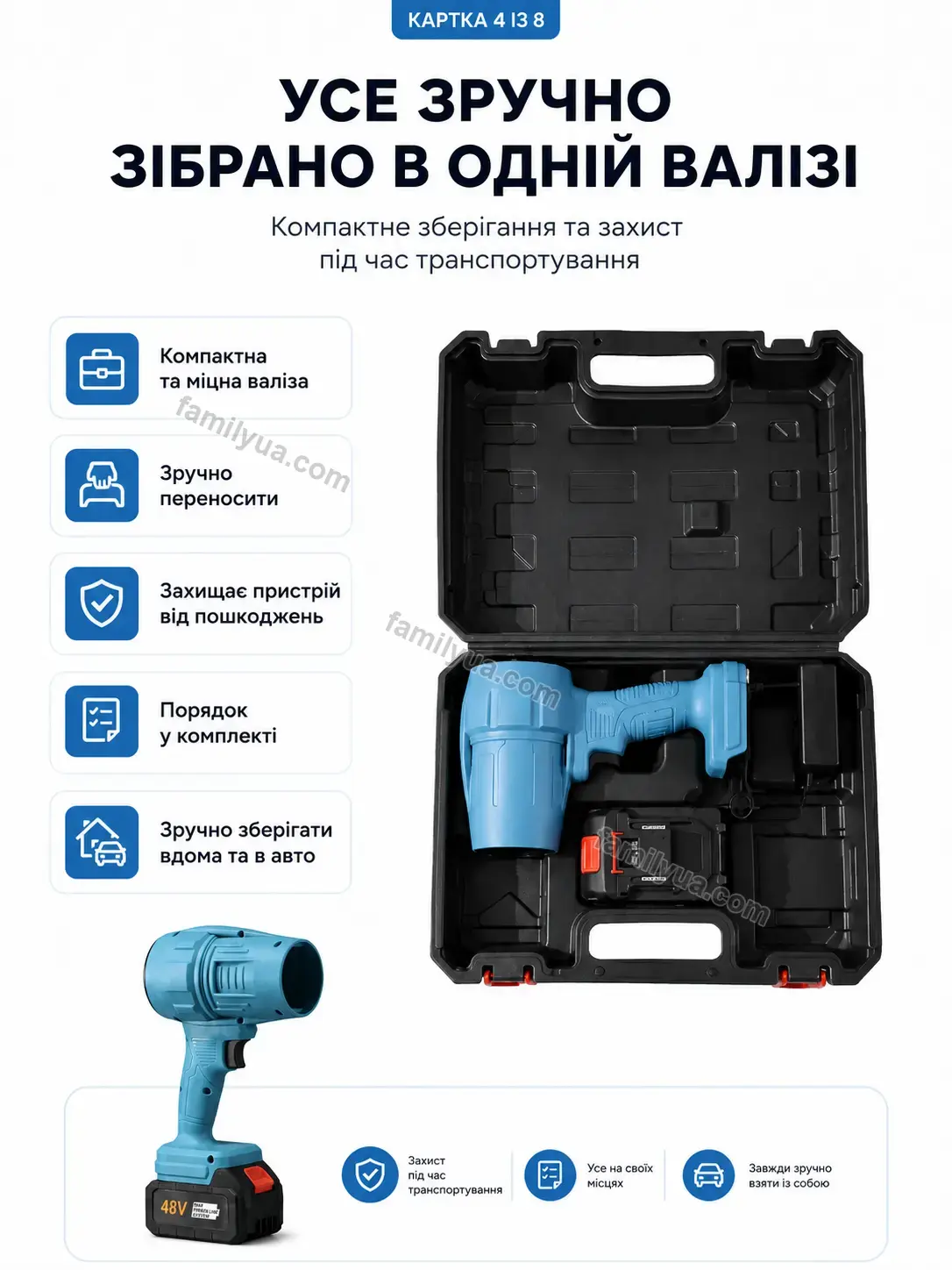 🔋 Повітродув акумуляторний Sonia Plus Kind - використання