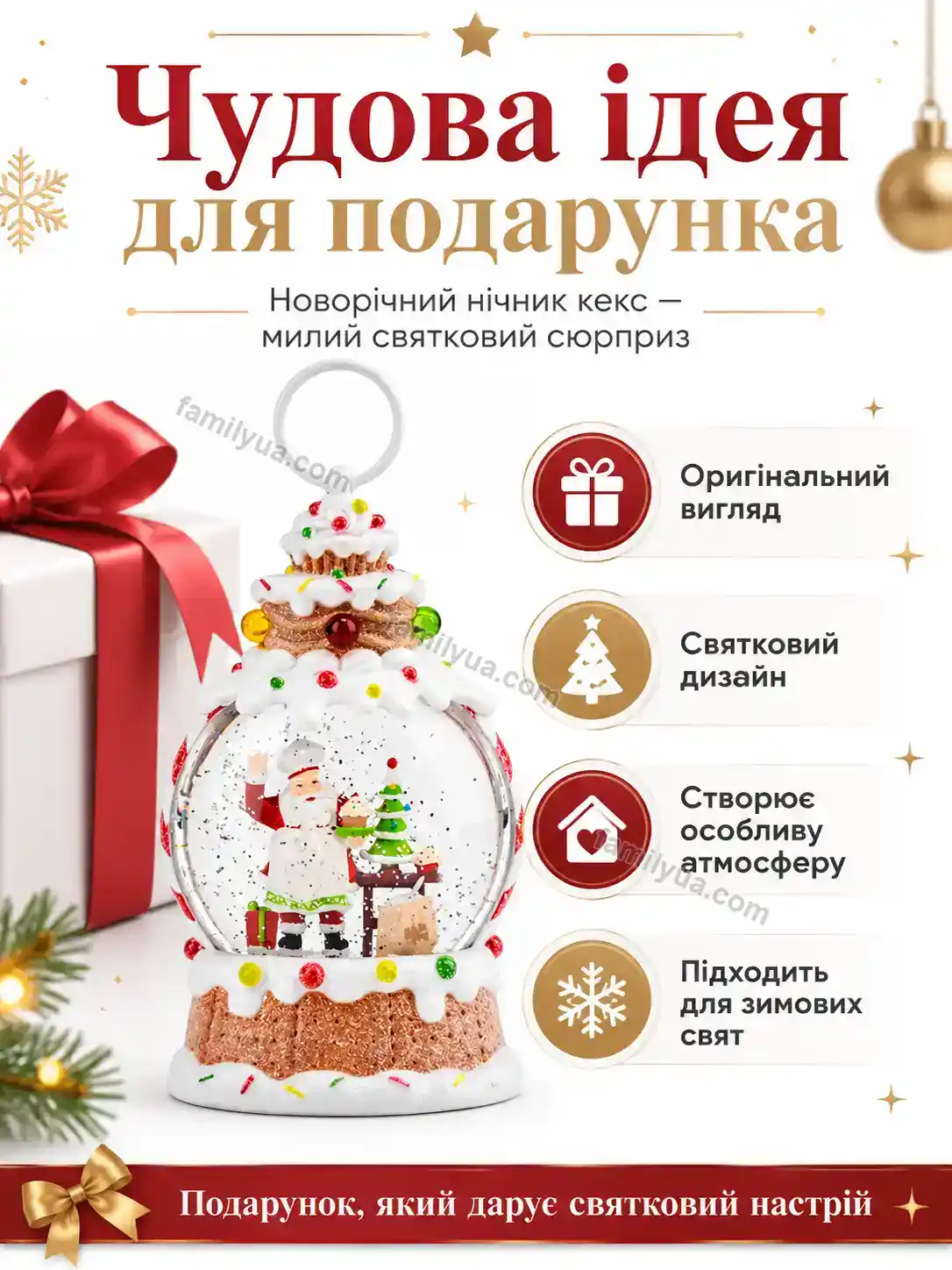 ✨ Новорічний нічник кекс Svitlo Fresh Soft - деталі
