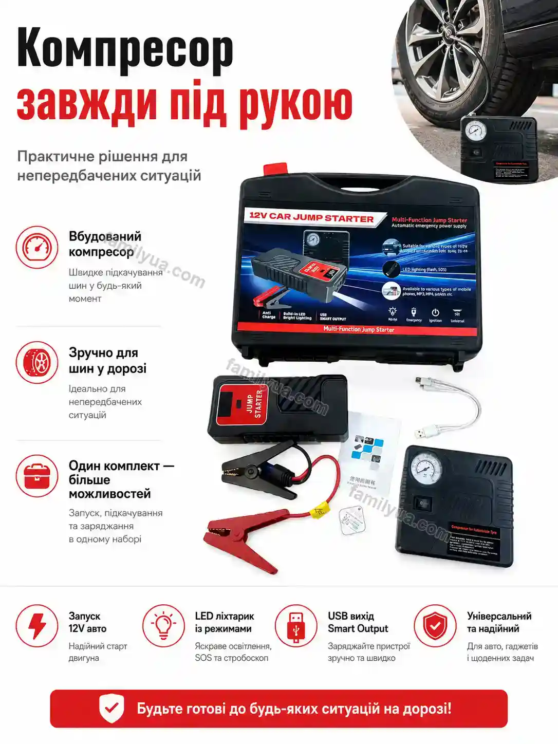 ✨ Автомобільний пусковий пристрій для Lagom Home Bright - використання