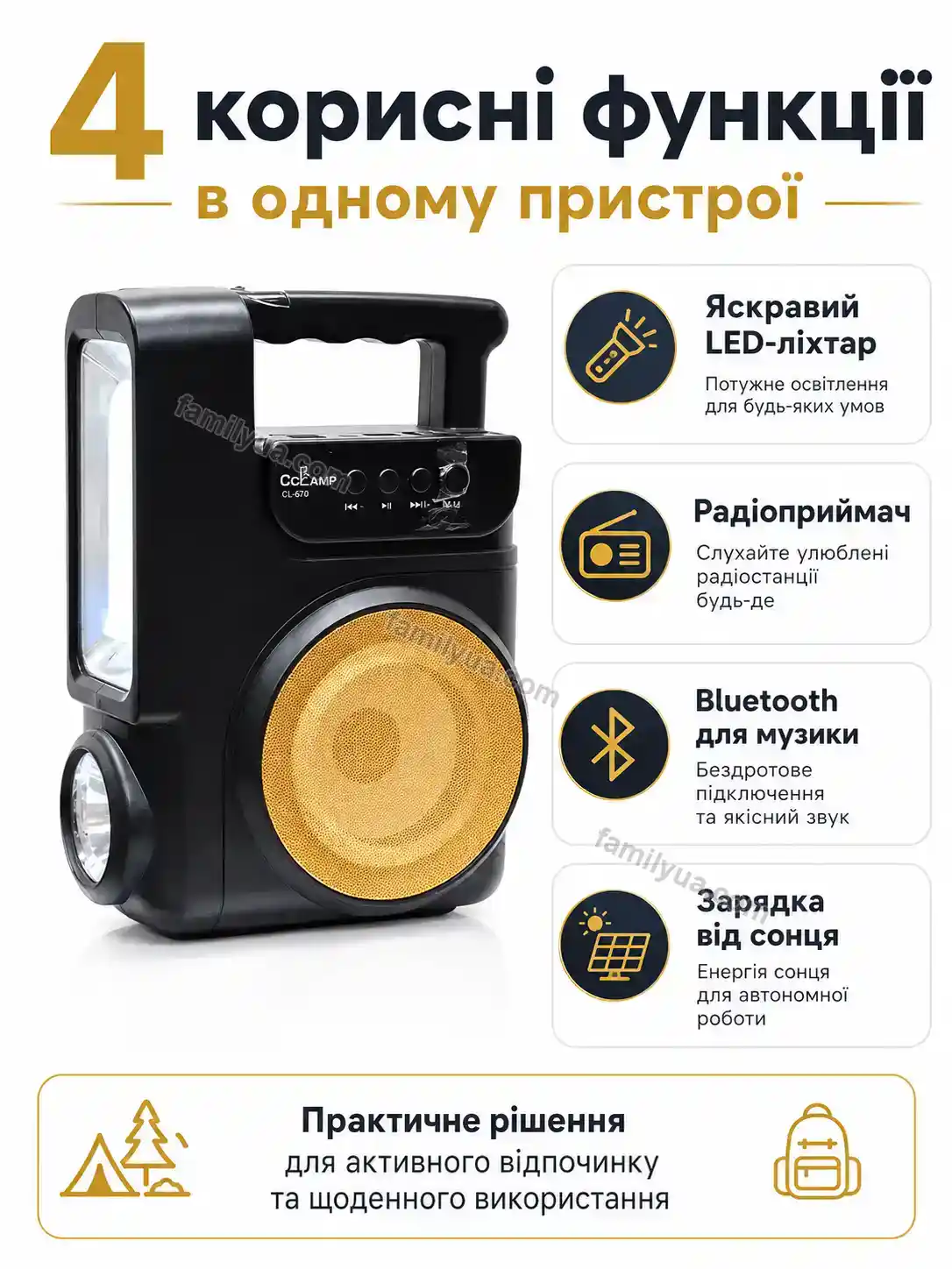 ✨ Портативна сонячна станція радіо Dobra Lite Daily